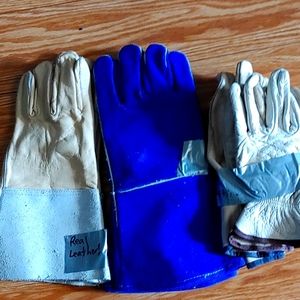 5 PAIR 2 New Leather WELDING or horse riding+ 2 GARDEN gloves
